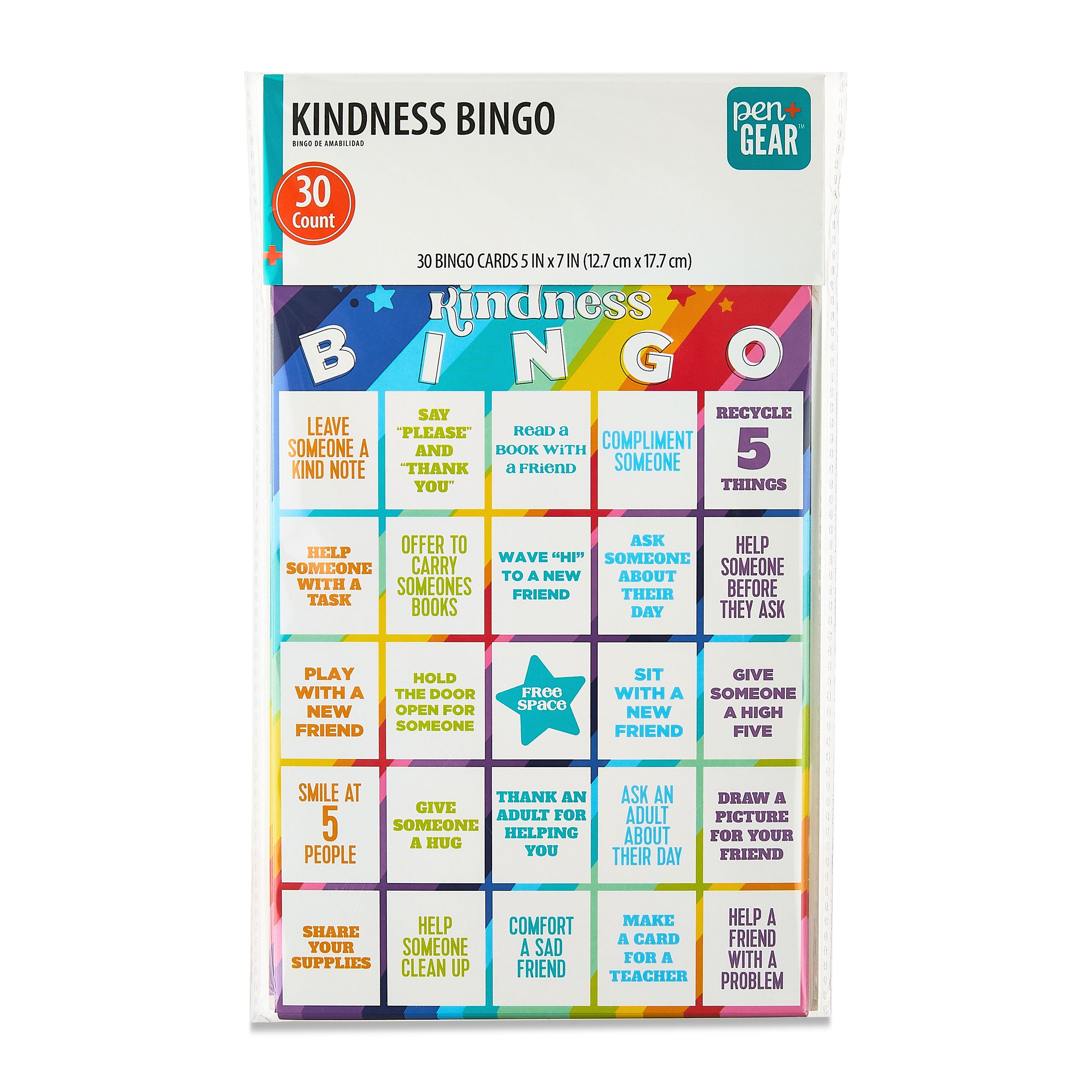 Pen+Gear Classroom Kindness Bingo, 30 Cards