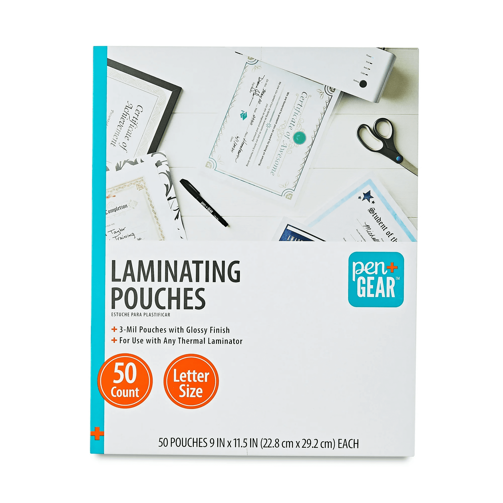 Pen+Gear Laminating Pouches, 9" x 11.5", Letter Size Sheets, 3 Mil, 50 Count