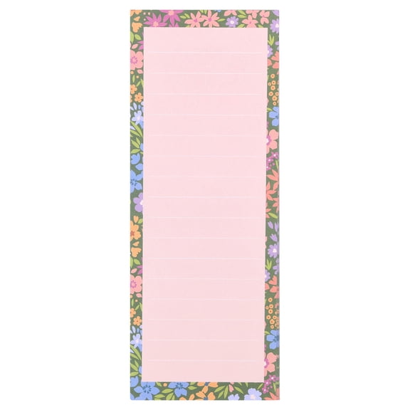 Pen+Gear List Pad, Floral, 3 x 8, Ruled, 120 Pages