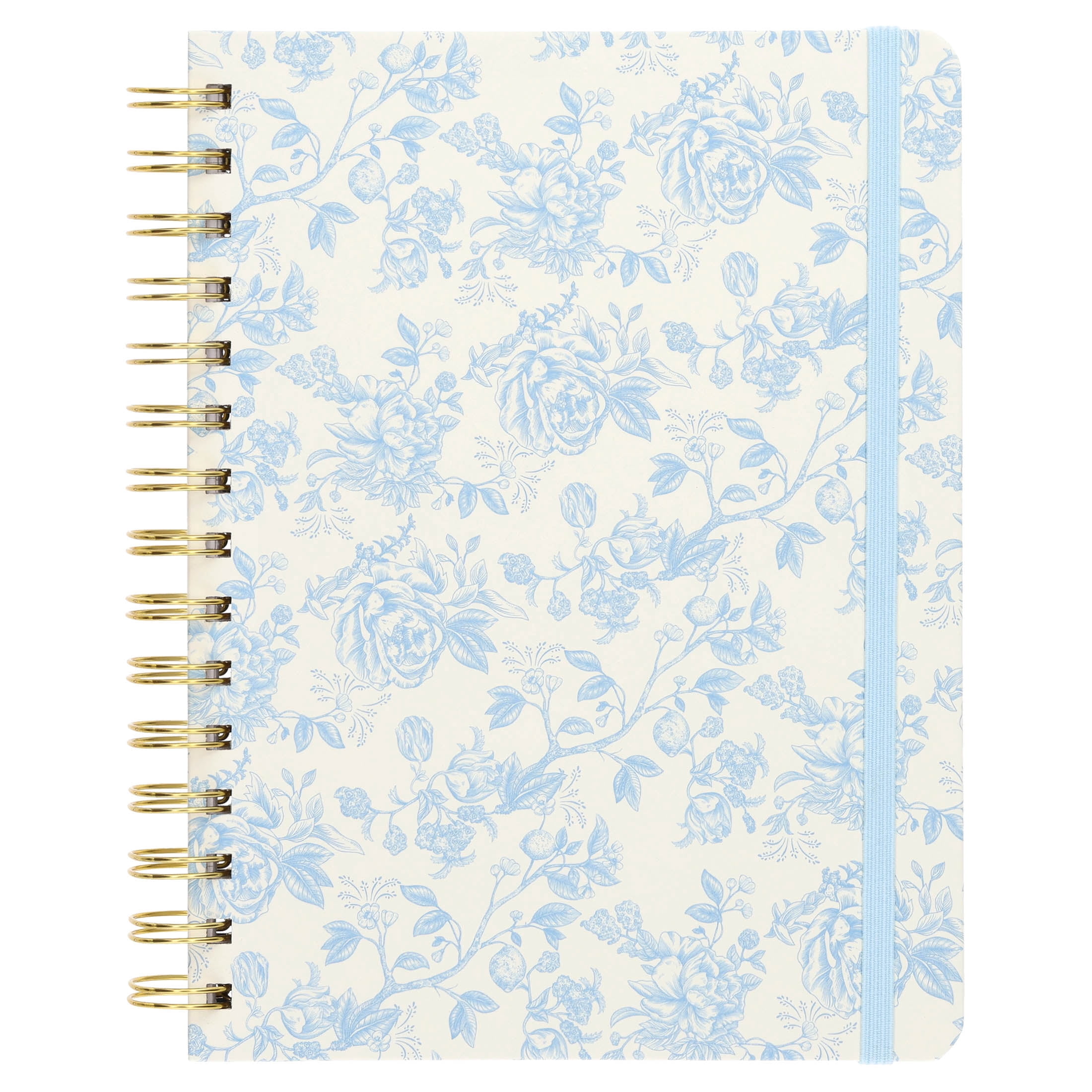 Pen+Gear Spiral Journal, Light Blue Floral, 6 x 8, Ruled, 192 Pages