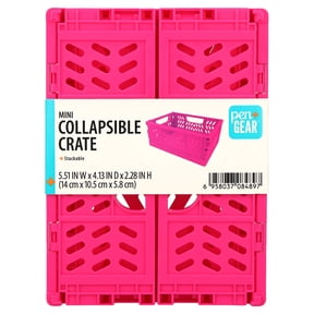 Pink Pen+Gear Mini Collapsible Plastic Crate 5.51" x 4.13" x 2.28"