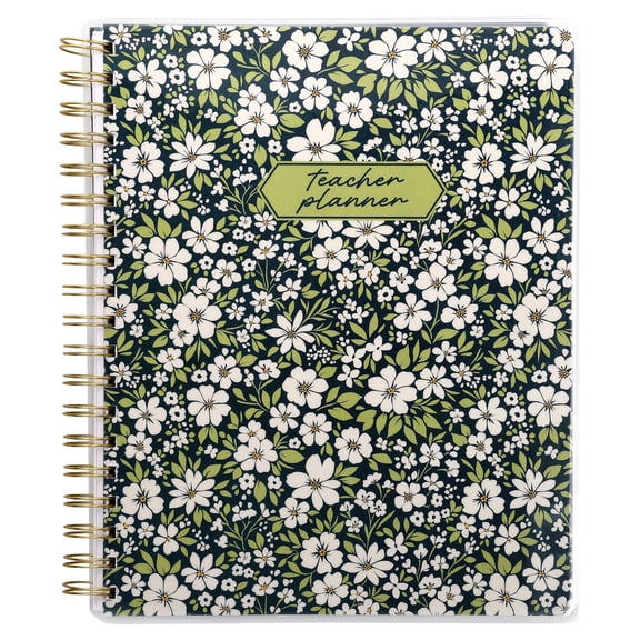 Pen+Gear 12-Month Monthly Teacher Planner, July 2026-June 2027, Dark Navy Floral, 7.75" x 9.75"