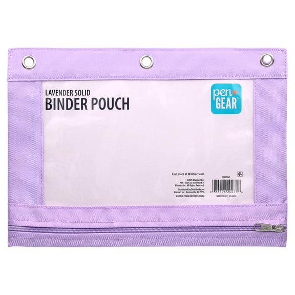 Pen+Gear Solid Binder Pouch, Lavender