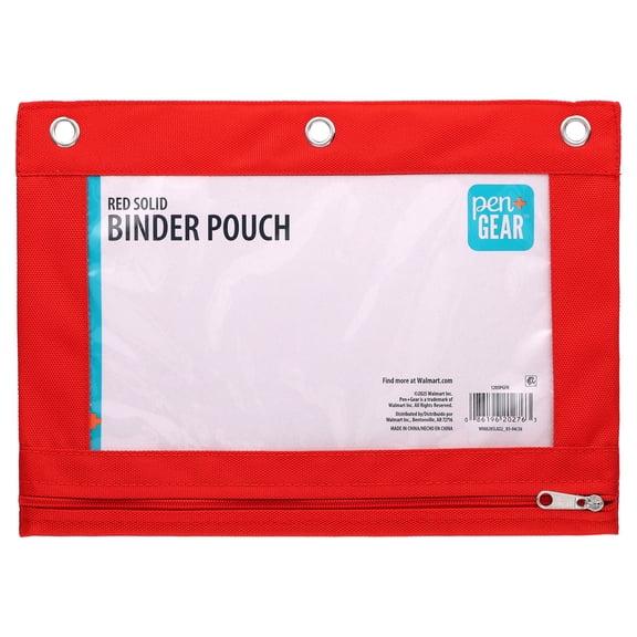 Pen+Gear Solid Binder Pouch, Red