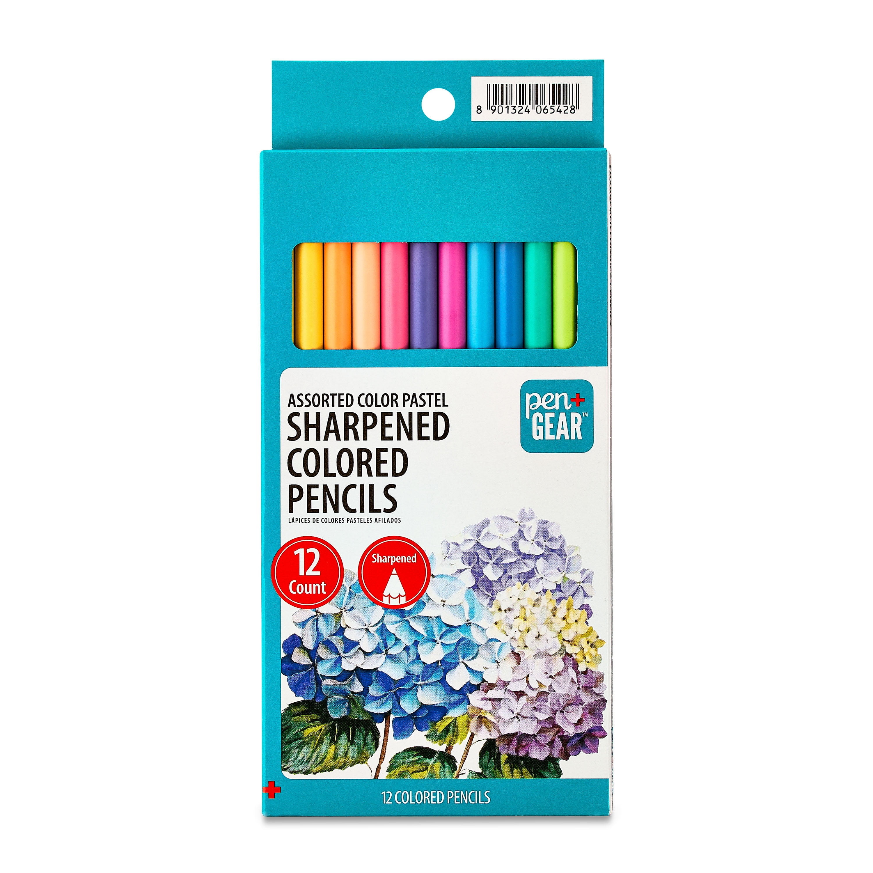 Pen+Gear Sharpened Colored Pencils, Assorted Pastel Colors, 12 Count