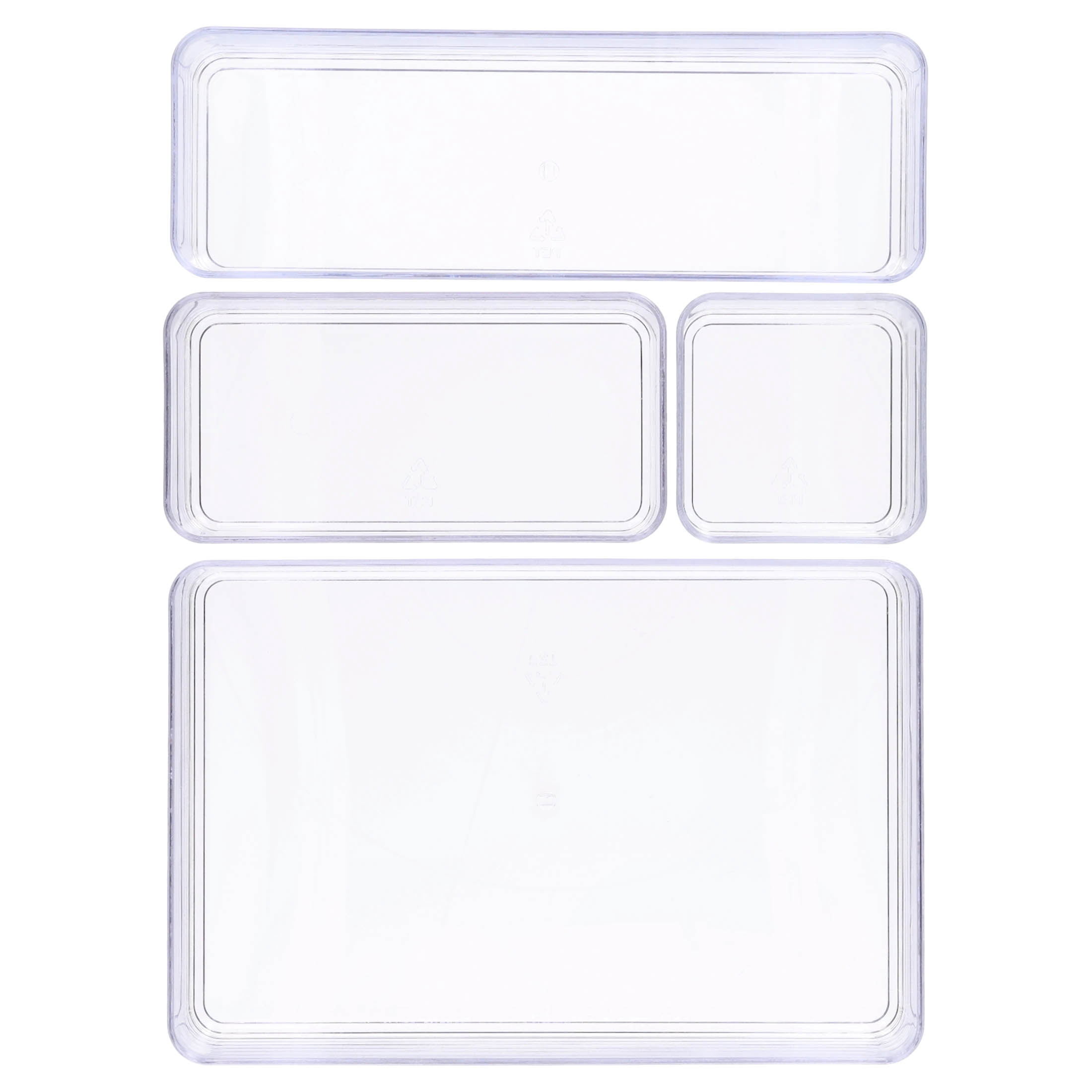 Pen+Gear Clear Drawer Organizers, Clear, 4 Pieces