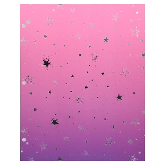 Pen+Gear 2-Pocket Paper Folder, Pink and Purple Stars