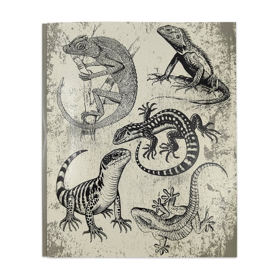 Pen+Gear 3-Prong 2-Pocket Paper Folder, Beige and Black Lizards
