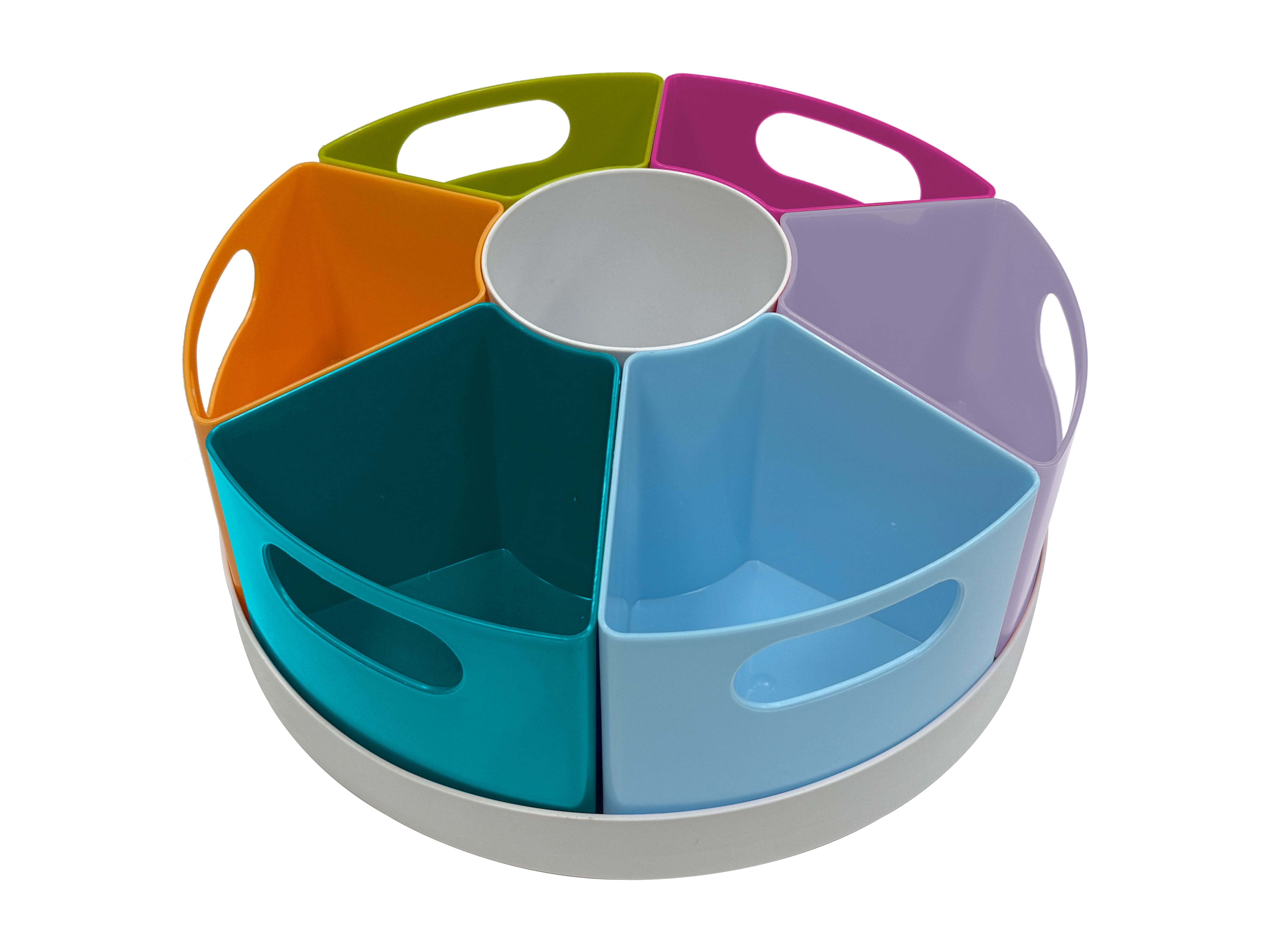 Pen+Gear 5-Compartment Rotating Teacher Organizer, Multicolor with Removable Compartments