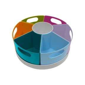 Pen+Gear 5-Compartment Rotating Teacher Organizer, Multicolor with Removable Compartments