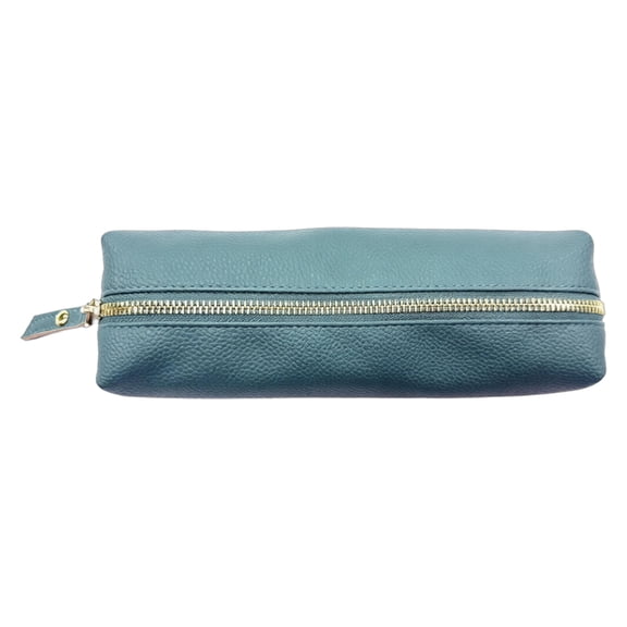 Pen+Gear Slim Green Pencil Pouch with Zipper for Convenient Storage