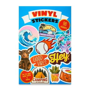 Pen+Gear Vinyl Sticker Book, 14 Sheets with 98 Stickers