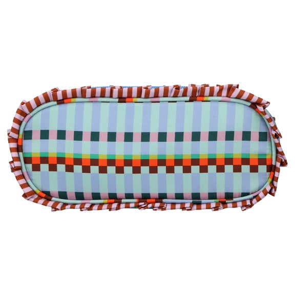 Pen+Gear Striped Ruffle Pencil Pouch, Multicolor
