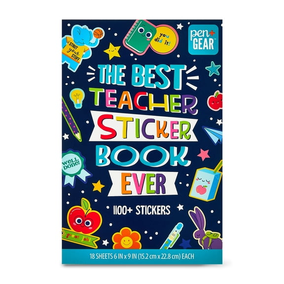 Pen+Gear The Best Teacher Reward Sticker Book Ever, 18 Sheets, Teacher