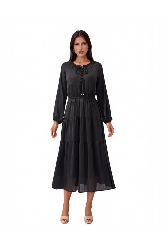 Women's Maxi Tie Dress, Sizes S-XXL
