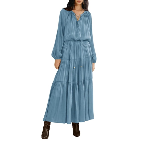 PRETTYGARDEN Women's Maxi Tie Dress, Sizes S-XXL