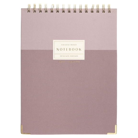 Pen+Gear Designer Edition Top Spiral Notebook, 8.3” x 11.34”, College Ruled, Purple, 80 Sheets