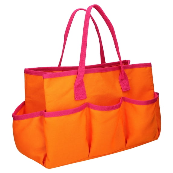 Pen+Gear Carry-All Teacher Tote Bag Organizer with Side Pockets, Orange