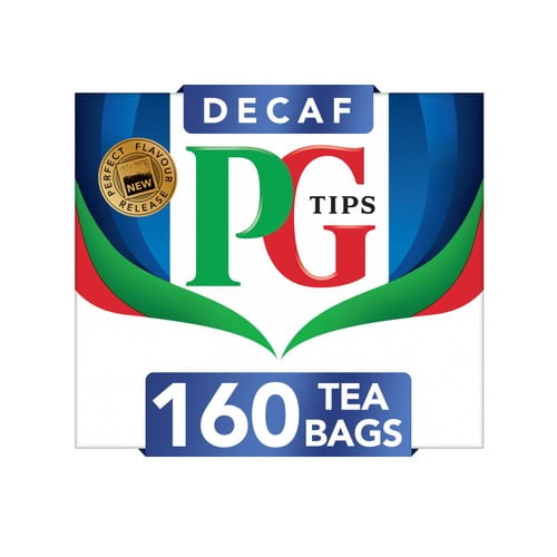 PG Tips Decaf Plant Based Biodegradable Decaffeinated Tea Bags 160's, British Import (Pack of 2)