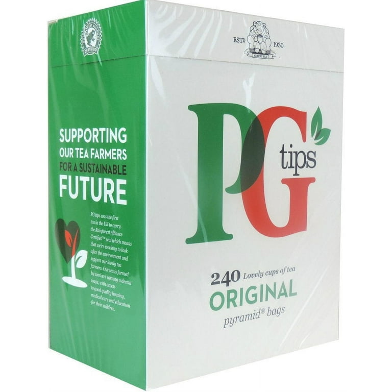 PG Tips Original Pyramid Britians No.1 English Black Tea Bags 240 Count Box