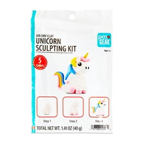 Pen+Gear Unicorn Air Dry Clay Sculpting Kit for Kids, 5 Color Rolls