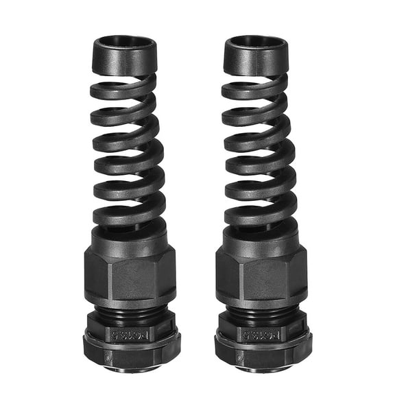 PG13.5 Cable Gland Waterproof Nylon Joint Adjustable Locknut with Strain Relief for 7-11.5mm Dia Wire , 2 Pcs