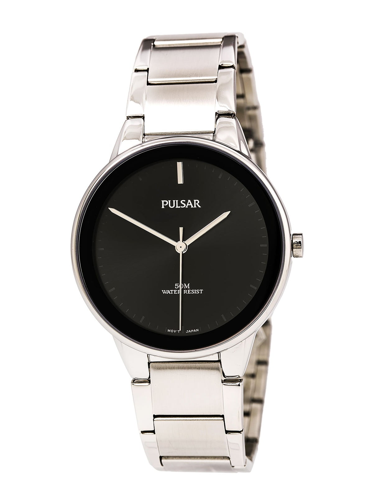 PG2043 Men's Easy Style Black Dial Stainless Steel Bracelet Watch