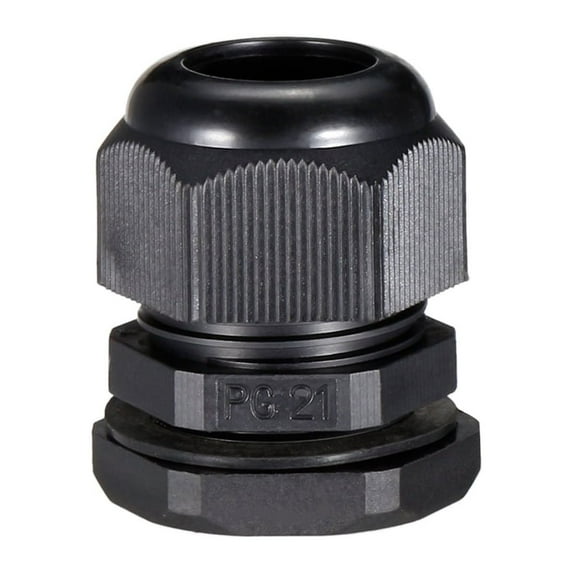 PG21 Cable Gland Waterproof Connector Plastic Wire Joints Black for 13-18mm