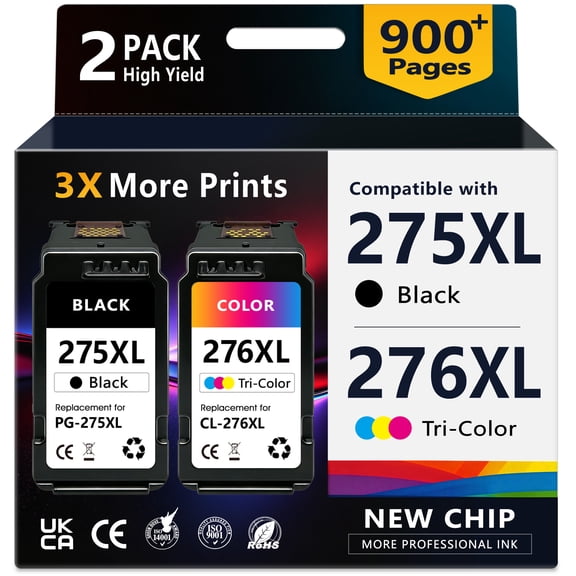 PG275XL Ink Cartridge Compatible for Canon Ink 275 and 276 for Printer Ink Canon 275 276 for PG 275 Black Ink Cartridge for Canon PIXMA TS3522 TS3520 TR4700 Printer