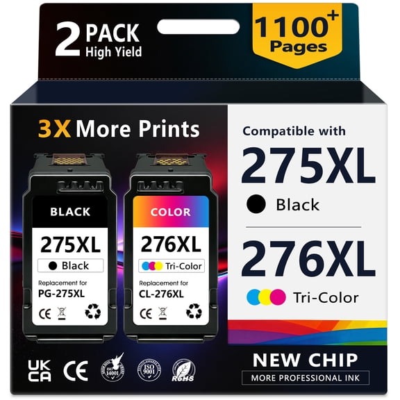 PG275XL Ink Cartridge Compatible for Canon Ink 275 and 276 for Printer Ink Canon 275 276 for PG 275 Black Ink Cartridge for Canon PIXMA TS3522 TS3520 TR4700 Printer