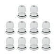 thumbnail image 1 of PG9 Cable Gland 2mm-6mm Wire Hole Waterproof Nylon Joint Adjustable Locknut with Washer White 10 Pieces, 1 of 3