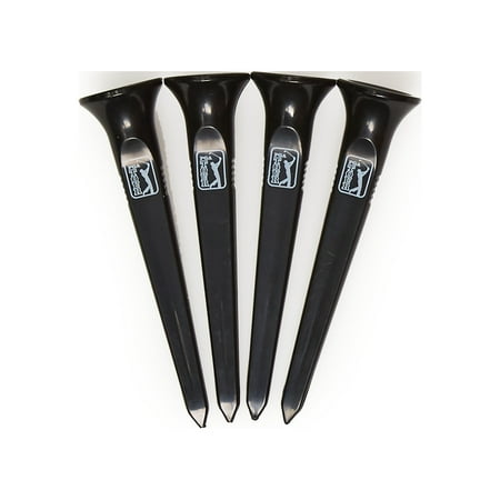 PGA TOUR High Performance Golf Tees - 3 1/8 Inch, Black, Oversized Head for Driver Distance