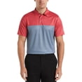 thumbnail image 1 of PGA TOUR Men's Athletic Fit Airflux Birdseye Block Print Short Sleeve Golf Polo Shirt Red Size X-Large, 1 of 3