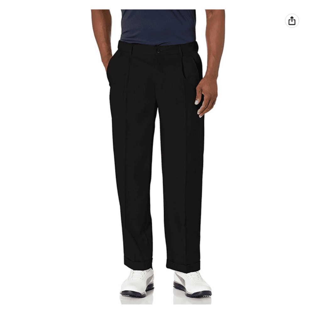 Pga Tour Men's Double Pleated Expandable Waistband Pant