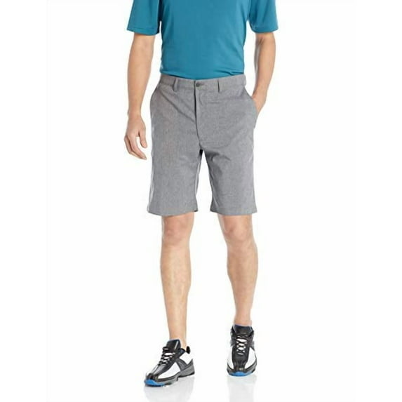 PGA TOUR Men's Flat Front Hybrid Heather Short, Medium Grey Heather, 36