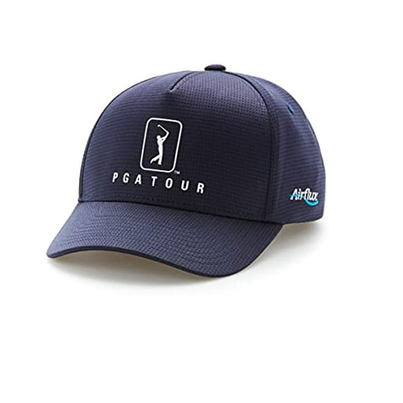 PGA Tour Men's Airflux Mesh Adjustable Golf Hat, Peacoat Blue -