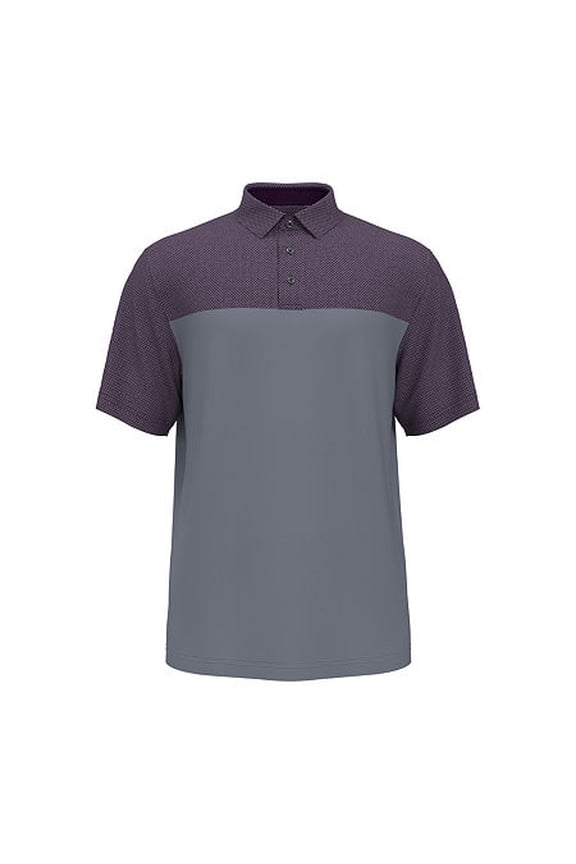 Mens Airflux Solid Golf Block Print Polo Shirt Grape Purple Medium
