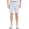thumbnail image 1 of PGA Tour Mens Gray Plaid Active Waist Performance Stretch Golf Shorts 34, 1 of 2