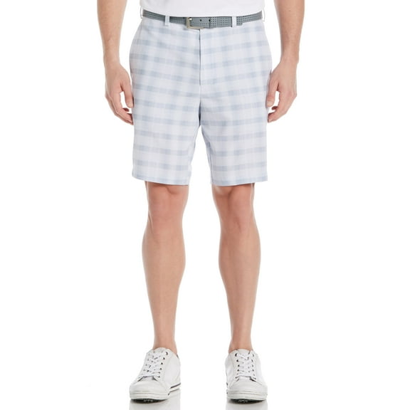 PGA Tour Mens Gray Plaid Active Waist Performance Stretch Golf Shorts 38