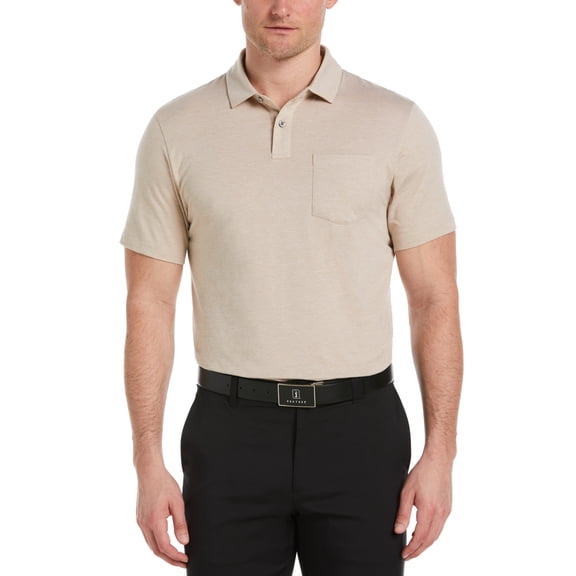 PGA TOUR Mens Fine Knit Short Sleeve Polo Shirt Chateau Heather XL