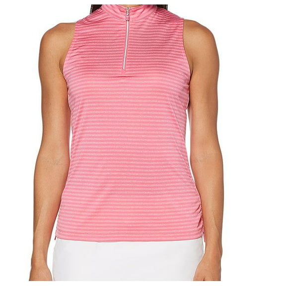 PGA TOUR Womens Striped Quarter Zip Top