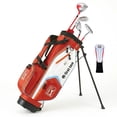 thumbnail image 1 of PGA TOUR x First Tee Junior Golf Club Set with Stand Bag, 7-Piece, Right-Handed, Kids Heights 4'8" to 5'3", Red, 1 of 15