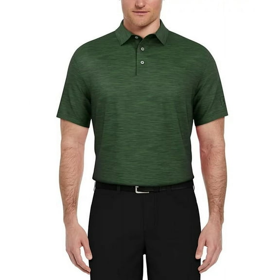 PGA Tour DEEP SEA GREEN HEATHER Men's Jaspe Airflux Polo Shirt, US Large