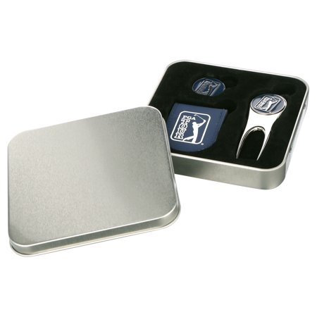 PGA Tour Golf Magnetic Closure Pocket Clip Tin Set with Ball Marker