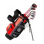 PGA Tour Left-Handed 10 Piece Kids Golf Club Set with Stand Bag; Player Height 4'1 - 4'8", Ages 5-8