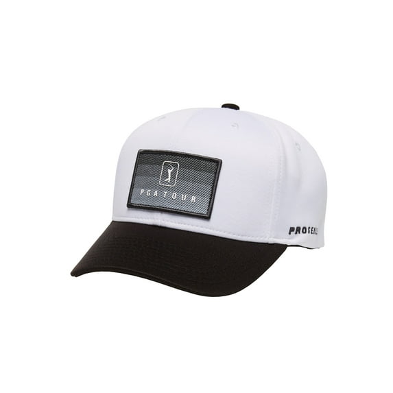 PGA Tour Men's Adjustable Fade Golf Hat, Bright White -