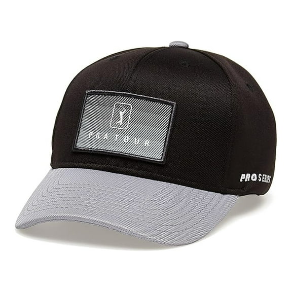 PGA Tour Men's Adjustable Fade Golf Hat, Caviar Black -