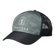 PGA Tour Mens Adjustable Snapback Camouflage Trucker Cap, Duck Green Camo -