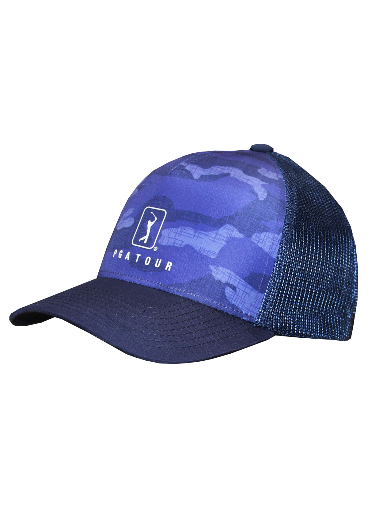 PGA Tour Men's Adjustable Snapback Camouflage Trucker Cap, Peacoat Camo ...