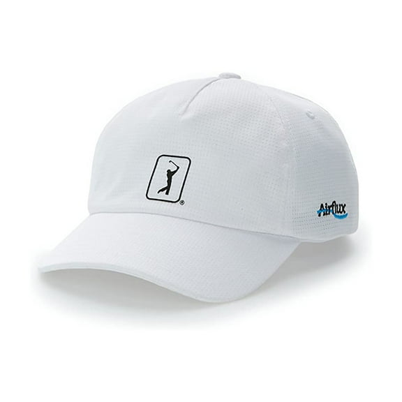 PGA Tour Men's Airflux Mesh Adjustable Golf Hat, Bright White -